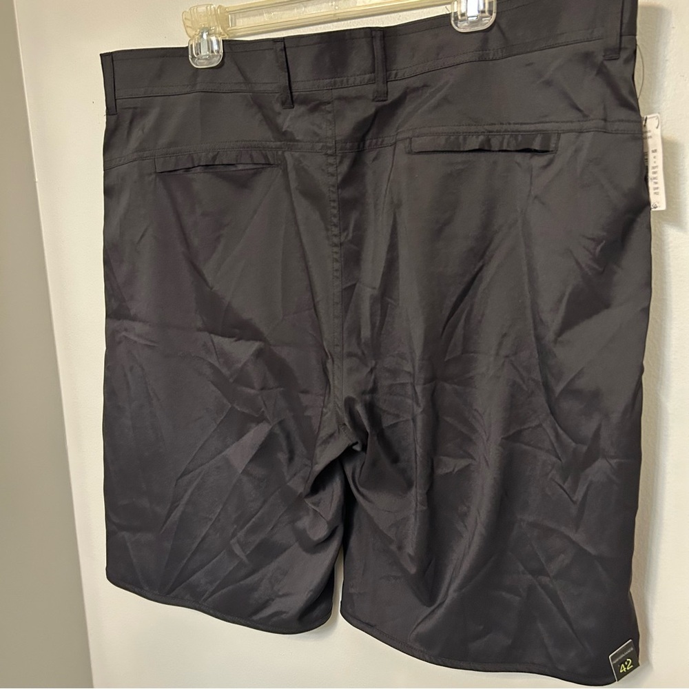 Roundtree & Yorke Mens Casual‎ Shorts 42  Black Flat Front Stretch Chino NWT New - Picture 8 of 9